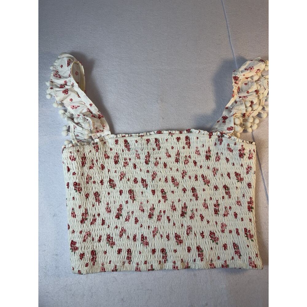 Sugar Lips‎ Floral Smocked Crop Top NWT Small Cottagecore Boho